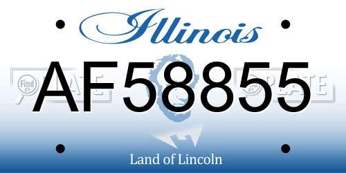 AF58855 Illinois License Plate