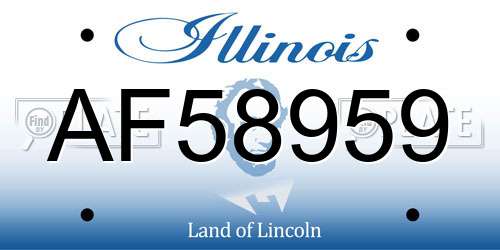 AF58959 Illinois License Plate