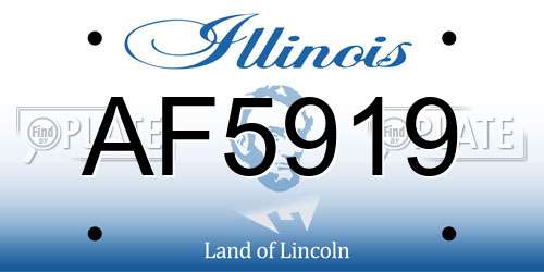AF5919 Illinois License Plate