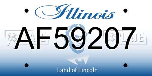 AF59207 Illinois License Plate