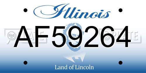 AF59264 Illinois License Plate