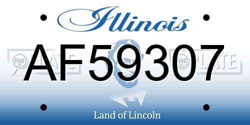 AF59307 Illinois License Plate