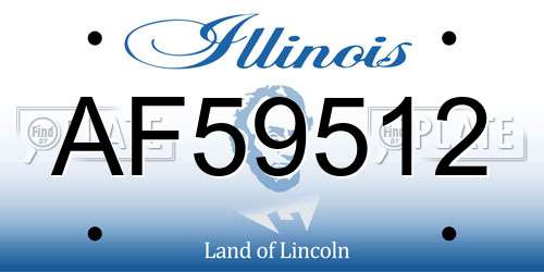 AF59512 Illinois License Plate