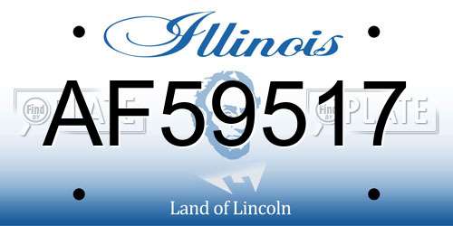AF59517 Illinois License Plate