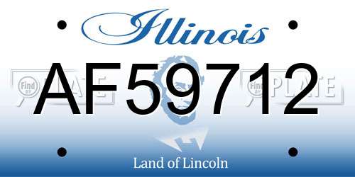 AF59712 Illinois License Plate