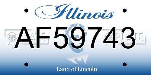AF59743 Illinois License Plate