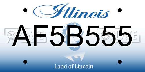 AF5B555 Illinois License Plate