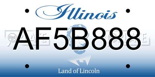 AF5B888 Illinois License Plate