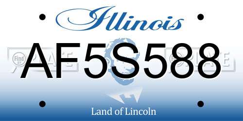 AF5S588 Illinois License Plate