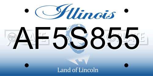 AF5S855 Illinois License Plate