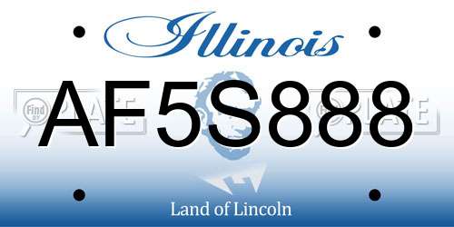 AF5S888 Illinois License Plate