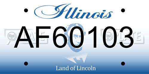 AF60103 Illinois License Plate