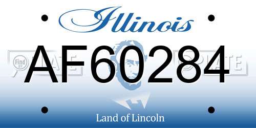 AF60284 Illinois License Plate
