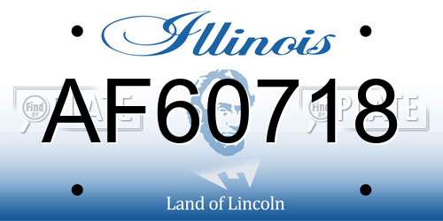 AF60718 Illinois License Plate