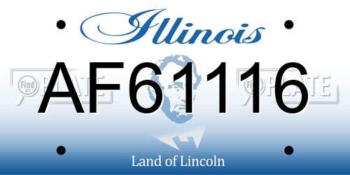 AF61116 Illinois License Plate