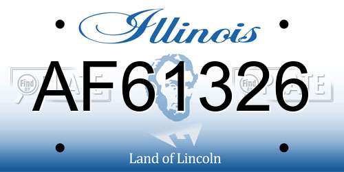 AF61326 Illinois License Plate