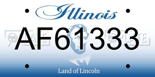 AF61333 Illinois License Plate