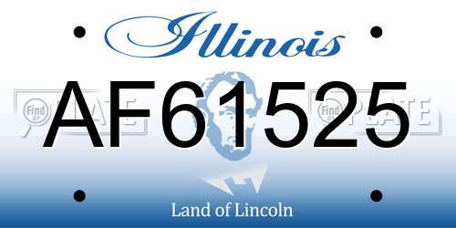 AF61525 Illinois License Plate