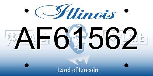 AF61562 Illinois License Plate