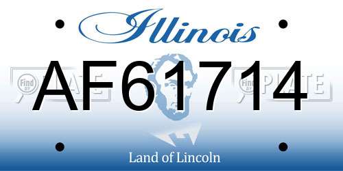 AF61714 Illinois License Plate