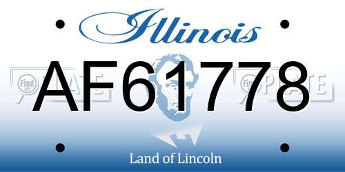 AF61778 Illinois License Plate