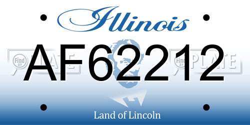 AF62212 Illinois License Plate