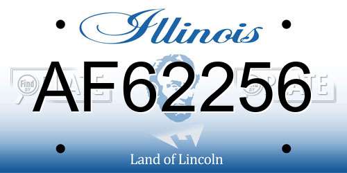 AF62256 Illinois License Plate