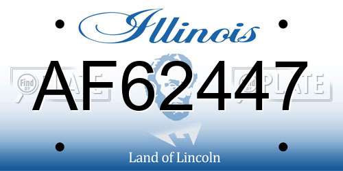 AF62447 Illinois License Plate