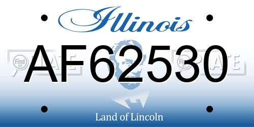 AF62530 Illinois License Plate