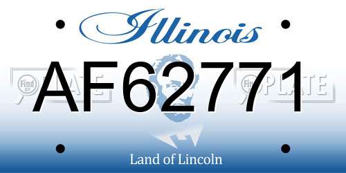 AF62771 Illinois License Plate