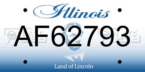 AF62793 Illinois License Plate