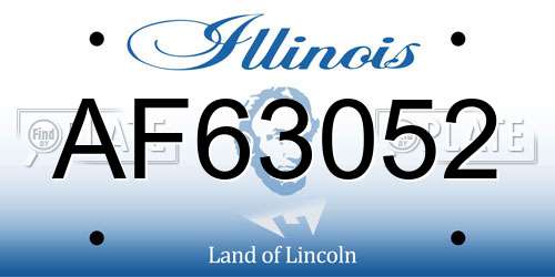AF63052 Illinois License Plate