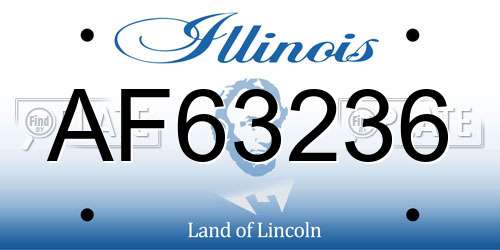 AF63236 Illinois License Plate