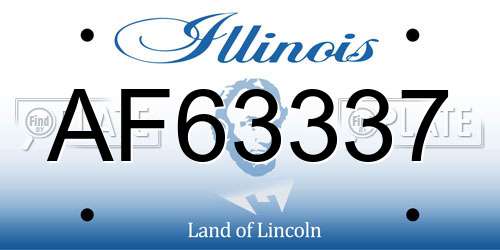 AF63337 Illinois License Plate