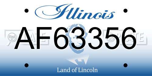 AF63356 Illinois License Plate