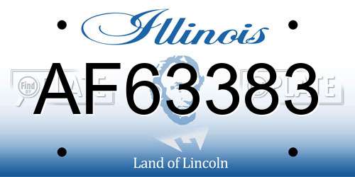 AF63383 Illinois License Plate