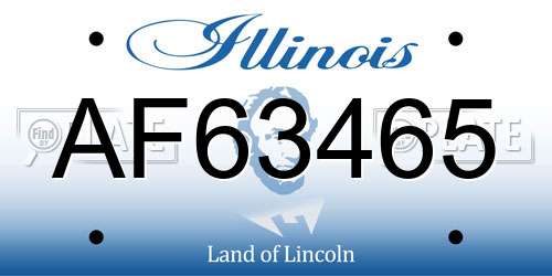 AF63465 Illinois License Plate