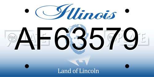 AF63579 Illinois License Plate