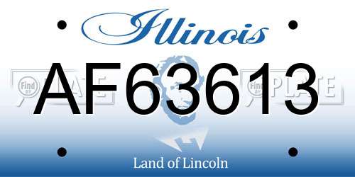 AF63613 Illinois License Plate