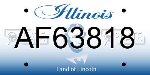 AF63818 Illinois License Plate