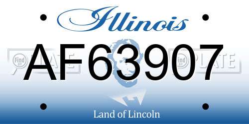 AF63907 Illinois License Plate