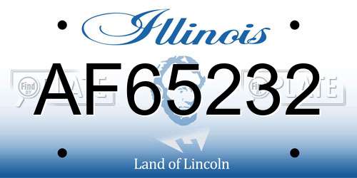 AF65232 Illinois License Plate
