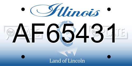 AF65431 Illinois License Plate