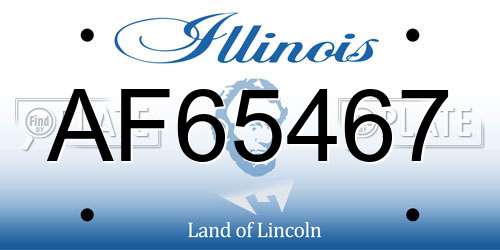 AF65467 Illinois License Plate