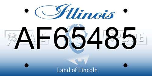 AF65485 Illinois License Plate