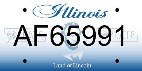AF65991 Illinois License Plate