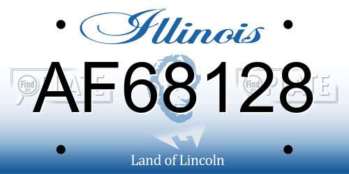 AF68128 Illinois License Plate