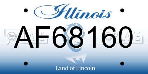 AF68160 Illinois License Plate