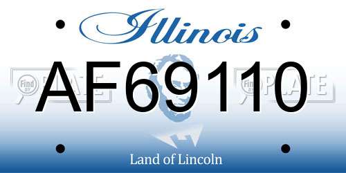 AF69110 Illinois License Plate