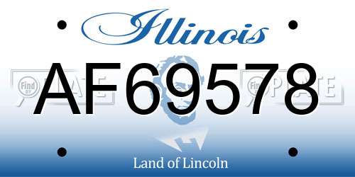 AF69578 Illinois License Plate